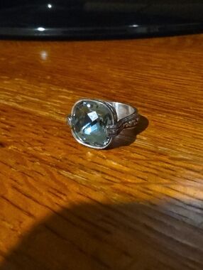 Brighton Silver Ring with Smokey Cushion Gem